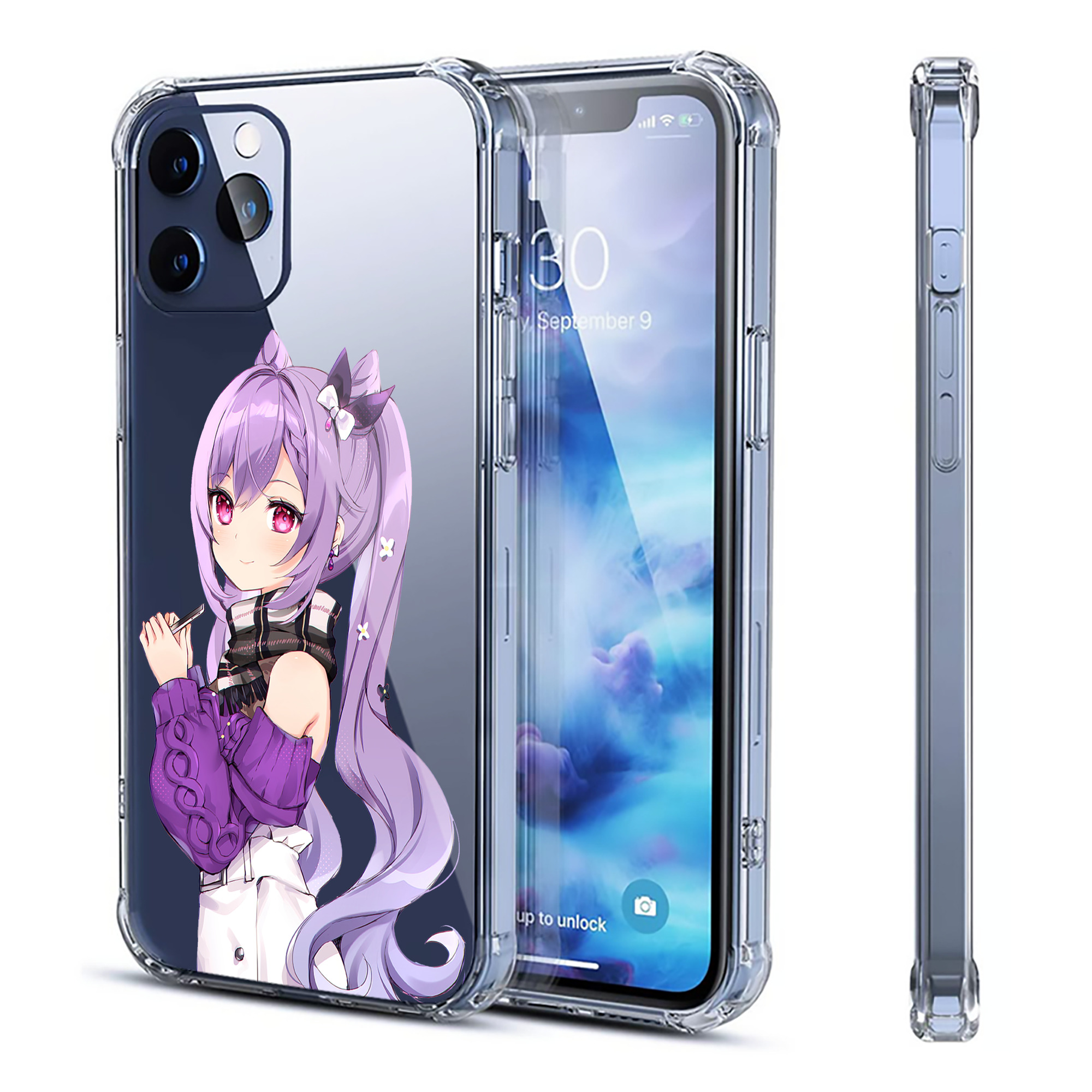 げんし神 刻晴 こくせい genshin Kokusei 【iPhone 12シリーズ対応】透明スマホケース（クリアソフトケース）